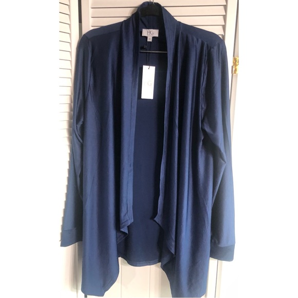 HG Navy Blue Long Cardigan Top - Picture 2 of 3